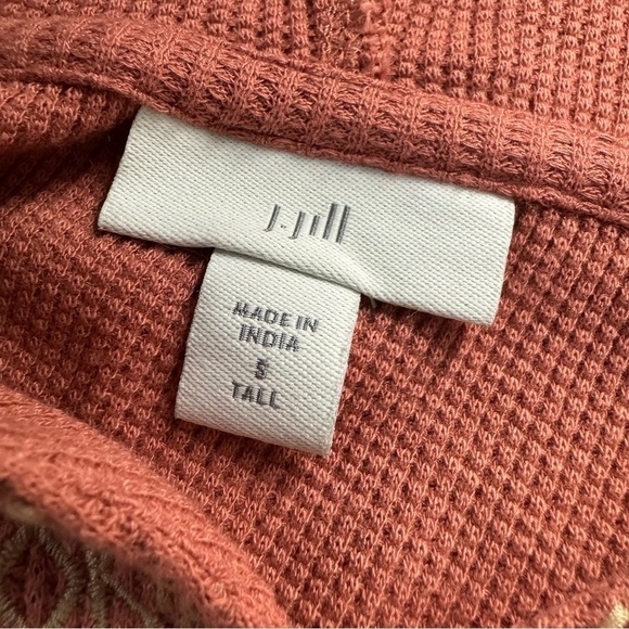 J Jill Size Small Tall Women’s Long Sleeve V Neck Embroidered Hoodie - Picture 10 of 13